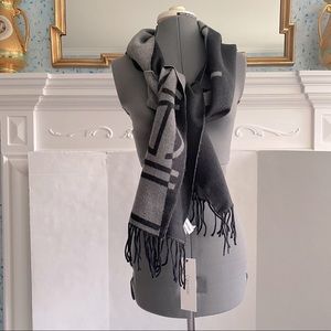 Calvin Klein Signature Scarf Gray & Black $38